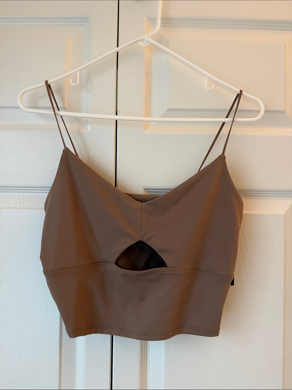 NWT Abercrombie & Fitch Brown Spaghetti Strap Cutout Crop Top